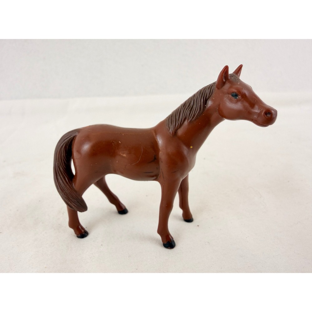 Vintage Ertl Plastic Horse Figurine Brown Farm Animal Toy Collectible